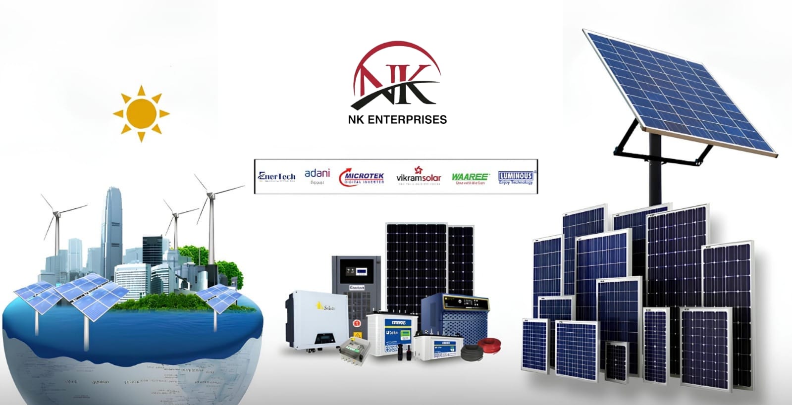 Solar panel installation at N K Enterprises 